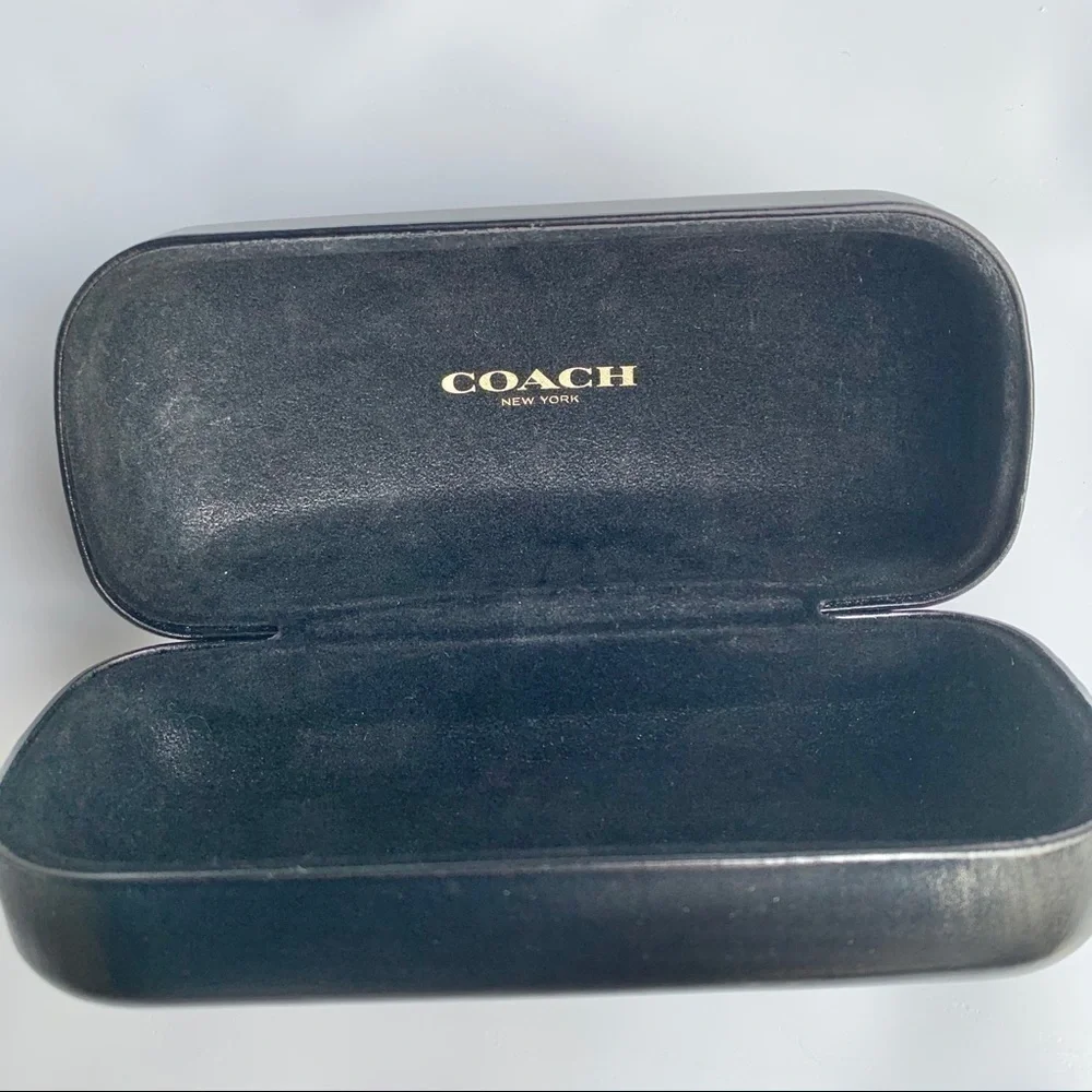 Coach Leather Sunglasses Large Case Black